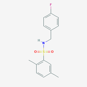 molecular formula C15H16FNO2S B4423082 N-(4-fluorobenzyl)-2,5-dimethylbenzenesulfonamide 