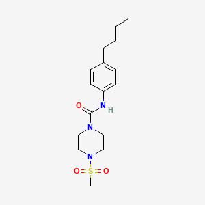 molecular formula C16H25N3O3S B4423086 N-(4-BUTYLPHENYL)-4-METHANESULFONYLPIPERAZINE-1-CARBOXAMIDE 