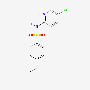 molecular formula C14H15ClN2O2S B4423116 N-(5-chloropyridin-2-yl)-4-propylbenzenesulfonamide 