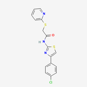 molecular formula C16H12ClN3OS2 B4423175 N-[4-(4-CHLOROPHENYL)-13-THIAZOL-2-YL]-2-(PYRIDIN-2-YLSULFANYL)ACETAMIDE 