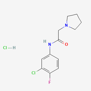 molecular formula C12H15Cl2FN2O B4423244 N-(3-chloro-4-fluorophenyl)-2-pyrrolidin-1-ylacetamide;hydrochloride 