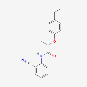 molecular formula C18H18N2O2 B4423274 N-(2-cyanophenyl)-2-(4-ethylphenoxy)propanamide 