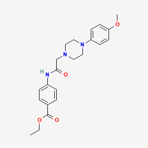 molecular formula C22H27N3O4 B4423433 ETHYL 4-({2-[4-(4-METHOXYPHENYL)PIPERAZINO]ACETYL}AMINO)BENZOATE 