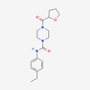 molecular formula C18H25N3O3 B4423468 N-(4-ethylphenyl)-4-(oxolane-2-carbonyl)piperazine-1-carboxamide 