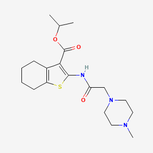molecular formula C19H29N3O3S B4423580 isopropyl 2-{[(4-methyl-1-piperazinyl)acetyl]amino}-4,5,6,7-tetrahydro-1-benzothiophene-3-carboxylate 
