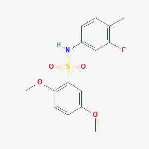 molecular formula C15H16FNO4S B4423667 N-(3-fluoro-4-methylphenyl)-2,5-dimethoxybenzenesulfonamide 