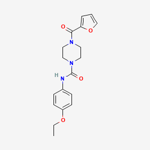 molecular formula C18H21N3O4 B4423760 N-(4-ethoxyphenyl)-4-(furan-2-carbonyl)piperazine-1-carboxamide 
