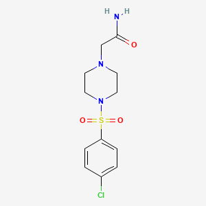 molecular formula C12H16ClN3O3S B4423765 2-[4-(4-CHLOROBENZENESULFONYL)PIPERAZIN-1-YL]ACETAMIDE 
