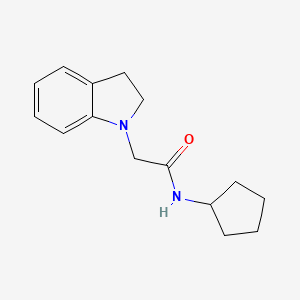 molecular formula C15H20N2O B4423780 N-cyclopentyl-2-(2,3-dihydro-1H-indol-1-yl)acetamide 