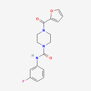 molecular formula C16H16FN3O3 B4424008 N-(3-fluorophenyl)-4-(furan-2-carbonyl)piperazine-1-carboxamide 