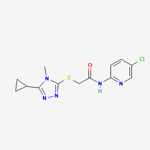 molecular formula C13H14ClN5OS B4424026 N-(5-CHLORO-2-PYRIDINYL)-2-[(5-CYCLOPROPYL-4-METHYL-4H-1,2,4-TRIAZOL-3-YL)SULFANYL]ACETAMIDE 