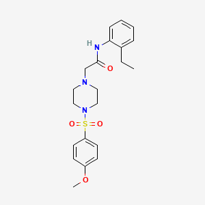 molecular formula C21H27N3O4S B4424067 N-(2-ETHYLPHENYL)-2-[4-(4-METHOXYBENZENESULFONYL)PIPERAZIN-1-YL]ACETAMIDE 