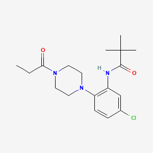 molecular formula C18H26ClN3O2 B4424099 N-[5-chloro-2-(4-propionyl-1-piperazinyl)phenyl]-2,2-dimethylpropanamide 