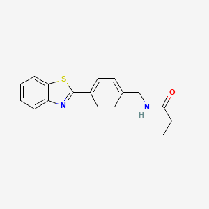 molecular formula C18H18N2OS B4424149 N-[4-(1,3-benzothiazol-2-yl)benzyl]-2-methylpropanamide 