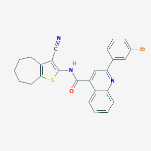 2-(3-bromophenyl)-N-(3-cyano-5,6,7,8-tetrahydro-4H-cyclohepta[b]thiophen-2-yl)quinoline-4-carboxamide