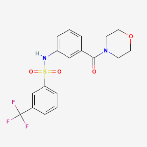 molecular formula C18H17F3N2O4S B4424274 N-[3-(morpholin-4-ylcarbonyl)phenyl]-3-(trifluoromethyl)benzenesulfonamide 