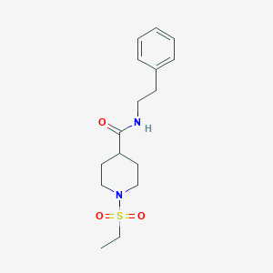 molecular formula C16H24N2O3S B4424316 1-(ethylsulfonyl)-N-(2-phenylethyl)piperidine-4-carboxamide 
