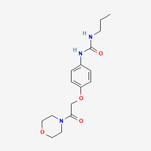 molecular formula C16H23N3O4 B4424317 N-[4-(2-MORPHOLINO-2-OXOETHOXY)PHENYL]-N'-PROPYLUREA 