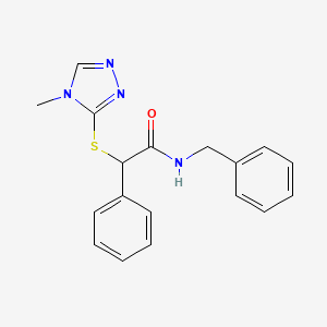 molecular formula C18H18N4OS B4424321 N-benzyl-2-[(4-methyl-4H-1,2,4-triazol-3-yl)sulfanyl]-2-phenylacetamide 