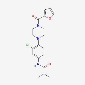 molecular formula C19H22ClN3O3 B4424347 N-{3-chloro-4-[4-(2-furoyl)-1-piperazinyl]phenyl}-2-methylpropanamide 