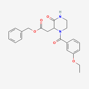 molecular formula C22H24N2O5 B4424392 benzyl [1-(3-ethoxybenzoyl)-3-oxo-2-piperazinyl]acetate 