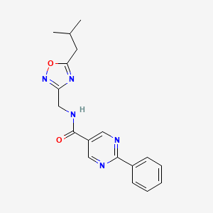 molecular formula C18H19N5O2 B4424407 N-[(5-isobutyl-1,2,4-oxadiazol-3-yl)methyl]-2-phenylpyrimidine-5-carboxamide 
