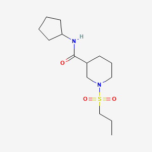 molecular formula C14H26N2O3S B4424413 N-cyclopentyl-1-(propylsulfonyl)-3-piperidinecarboxamide 