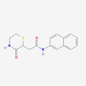 molecular formula C16H16N2O2S B4424435 N-(naphthalen-2-yl)-2-(3-oxothiomorpholin-2-yl)acetamide 