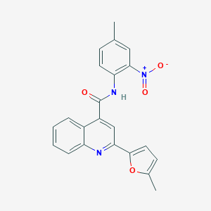 molecular formula C22H17N3O4 B442444 2-(5-methylfuran-2-yl)-N-(4-methyl-2-nitrophenyl)quinoline-4-carboxamide 