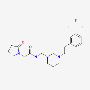 molecular formula C22H30F3N3O2 B4424451 N-methyl-2-(2-oxopyrrolidin-1-yl)-N-[[1-[2-[3-(trifluoromethyl)phenyl]ethyl]piperidin-3-yl]methyl]acetamide 