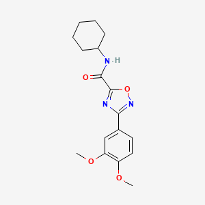 molecular formula C17H21N3O4 B4424467 N-cyclohexyl-3-(3,4-dimethoxyphenyl)-1,2,4-oxadiazole-5-carboxamide 