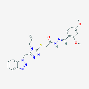 molecular formula C23H24N8O3S B442447 2-{[4-allyl-5-(1H-1,2,3-benzotriazol-1-ylmethyl)-4H-1,2,4-triazol-3-yl]sulfanyl}-N'-(2,4-dimethoxybenzylidene)acetohydrazide 