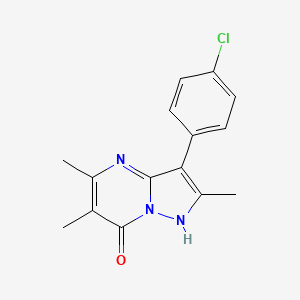 molecular formula C15H14ClN3O B4424529 3-(4-chlorophenyl)-2,5,6-trimethylpyrazolo[1,5-a]pyrimidin-7(4H)-one 