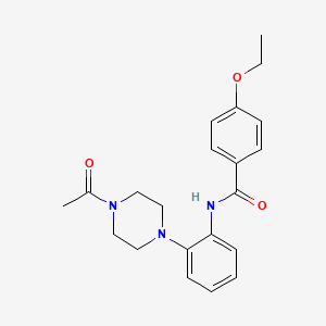 molecular formula C21H25N3O3 B4424569 N-[2-(4-acetylpiperazin-1-yl)phenyl]-4-ethoxybenzamide 