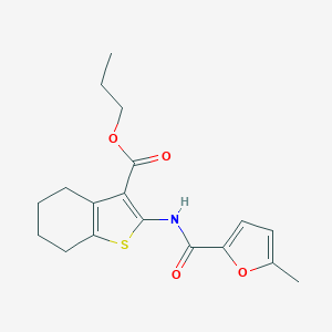 molecular formula C18H21NO4S B442457 Propyl 2-{[(5-methylfuran-2-yl)carbonyl]amino}-4,5,6,7-tetrahydro-1-benzothiophene-3-carboxylate 
