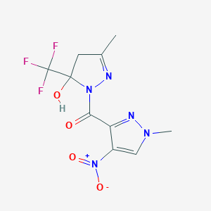 [5-hydroxy-3-methyl-5-(trifluoromethyl)-4H-pyrazol-1-yl]-(1-methyl-4-nitropyrazol-3-yl)methanone