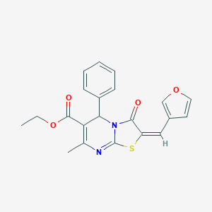 molecular formula C21H18N2O4S B442459 ethyl 2-(3-furylmethylene)-7-methyl-3-oxo-5-phenyl-2,3-dihydro-5H-[1,3]thiazolo[3,2-a]pyrimidine-6-carboxylate 