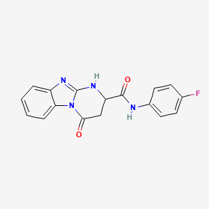 molecular formula C17H13FN4O2 B4424601 N-(4-fluorophenyl)-4-oxo-1,2,3,4-tetrahydropyrimido[1,2-a]benzimidazole-2-carboxamide 