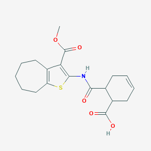 6-{[3-(methoxycarbonyl)-5,6,7,8-tetrahydro-4H-cyclohepta[b]thiophen-2-yl]carbamoyl}cyclohex-3-ene-1-carboxylic acid