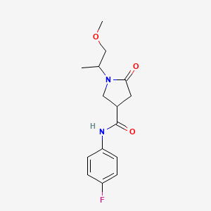 molecular formula C15H19FN2O3 B4424618 N-(4-fluorophenyl)-1-(1-methoxypropan-2-yl)-5-oxopyrrolidine-3-carboxamide 