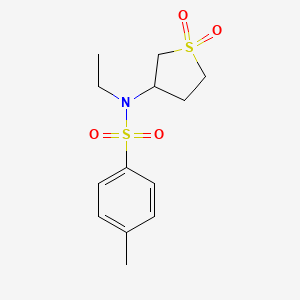 molecular formula C13H19NO4S2 B4424625 N-(1,1-dioxidotetrahydrothiophen-3-yl)-N-ethyl-4-methylbenzenesulfonamide 