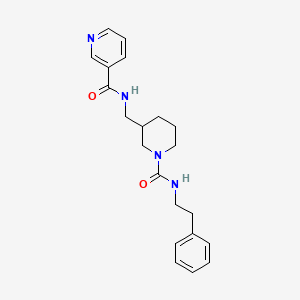 molecular formula C21H26N4O2 B4424639 N-[(1-{[(2-phenylethyl)amino]carbonyl}-3-piperidinyl)methyl]nicotinamide 
