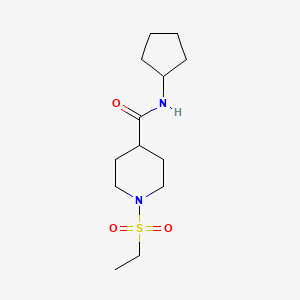 molecular formula C13H24N2O3S B4424648 N-cyclopentyl-1-(ethylsulfonyl)piperidine-4-carboxamide 