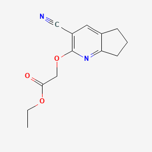 molecular formula C13H14N2O3 B4424655 ETHYL 2-({3-CYANO-5H,6H,7H-CYCLOPENTA[B]PYRIDIN-2-YL}OXY)ACETATE 