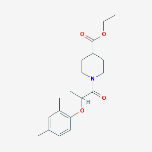 molecular formula C19H27NO4 B4424661 ethyl 1-[2-(2,4-dimethylphenoxy)propanoyl]-4-piperidinecarboxylate 