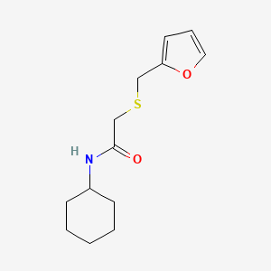 molecular formula C13H19NO2S B4424678 N-CYCLOHEXYL-2-{[(FURAN-2-YL)METHYL]SULFANYL}ACETAMIDE 