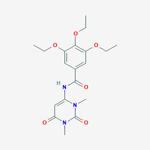 molecular formula C19H25N3O6 B442469 N-(1,3-dimethyl-2,6-dioxo-1,2,3,6-tetrahydropyrimidin-4-yl)-3,4,5-triethoxybenzamide CAS No. 353774-13-7