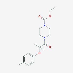 molecular formula C17H24N2O4 B4424691 Ethyl 4-[2-(4-methylphenoxy)propanoyl]piperazine-1-carboxylate 