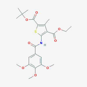 molecular formula C23H29NO8S B442470 2-Tert-butyl 4-ethyl 3-methyl-5-[(3,4,5-trimethoxybenzoyl)amino]-2,4-thiophenedicarboxylate 