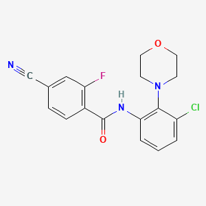 molecular formula C18H15ClFN3O2 B4424712 N-[3-chloro-2-(4-morpholinyl)phenyl]-4-cyano-2-fluorobenzamide 